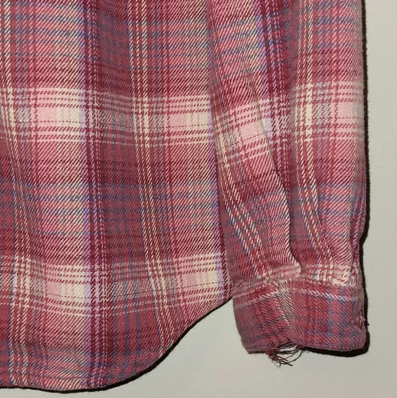 Women's size small Woolrich Pink Flannel button down shirt 100% cotton LOT C10 - Picture 5 of 11